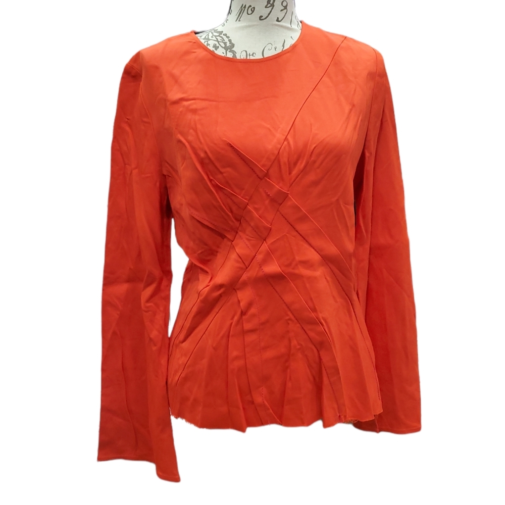 Sies Marjan vibrant orange blouse with bell sleeves sz10